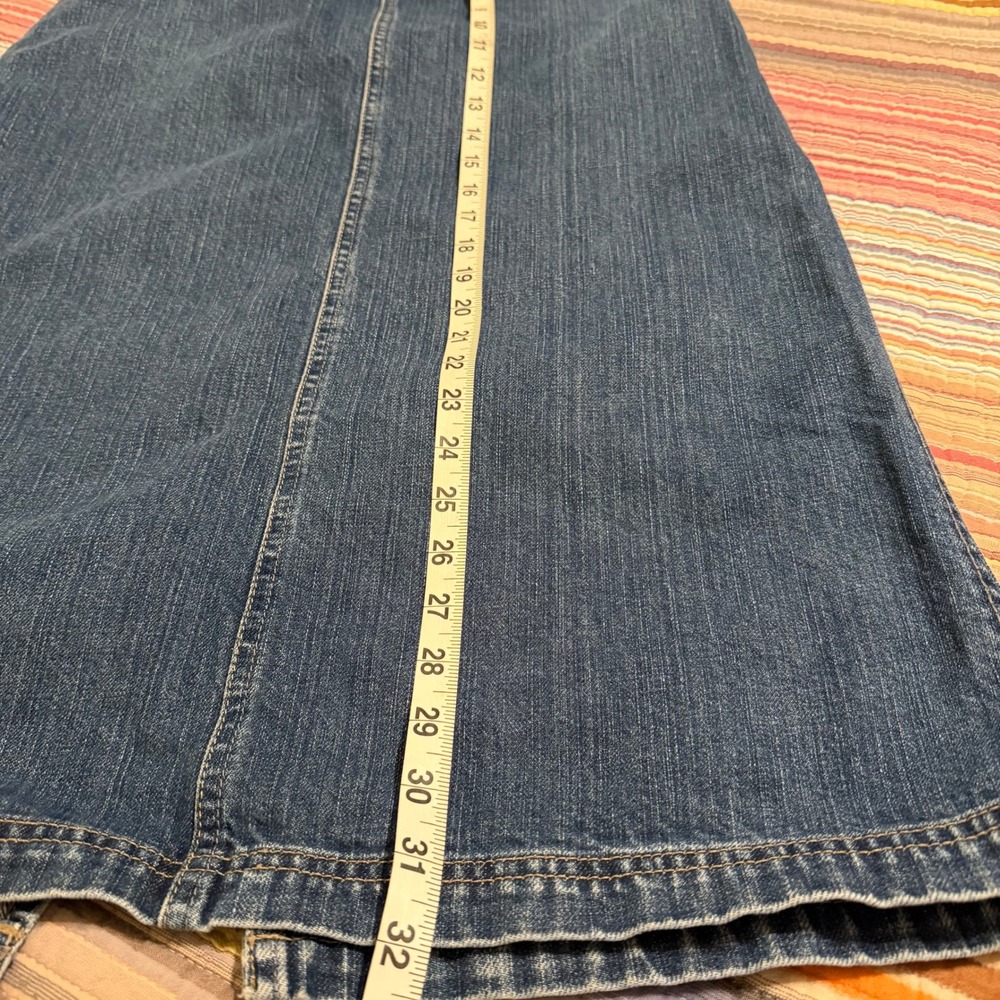 Eddie Bauer Womens Denim Maxi‎ Skirt Size 6 Blue A Line Button Fly Cotton - Picture 8 of 8